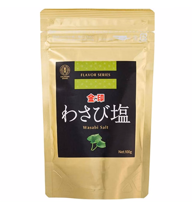 Kinijrushi Japanese Genuine WASABI SALT (3.5oz) - 2 pack - Gluten Free, Vegan, Salt, Japanese, Salt, Popcorn, Japanese Snacks, Popcorn Salt, Rice, Chips, Rice, Keto, Flavored Salt, Topping. Flavor