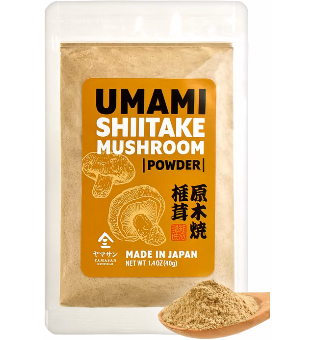 Japanese Shiitake Mushroom Umami Powder (40g) - Natural Umami Booster, 100% Japanese Ingredients, No Chemical Seasoning, For Vegan【YAMASAN】
