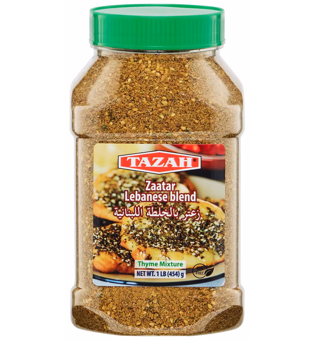 Tazah Zaatar 16oz Lebanese Zatar Spice Blend Thyme Mixture Za'atar in Jar