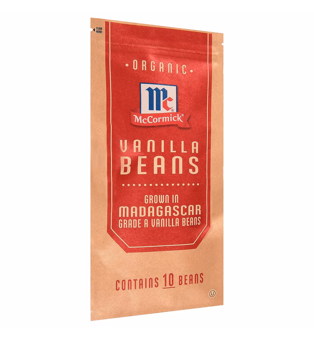 McCormick Madagascar Vanilla Beans (Organic, Gluten Free), 10 count