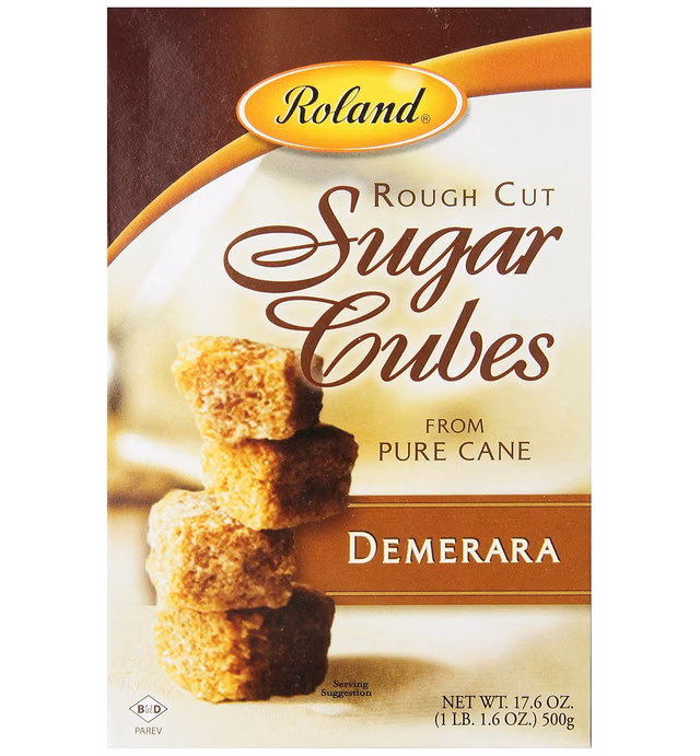 Roland Rough Cut Demerara Sugar Cubes, 17.6-Ounce Boxes (Pack of 6)