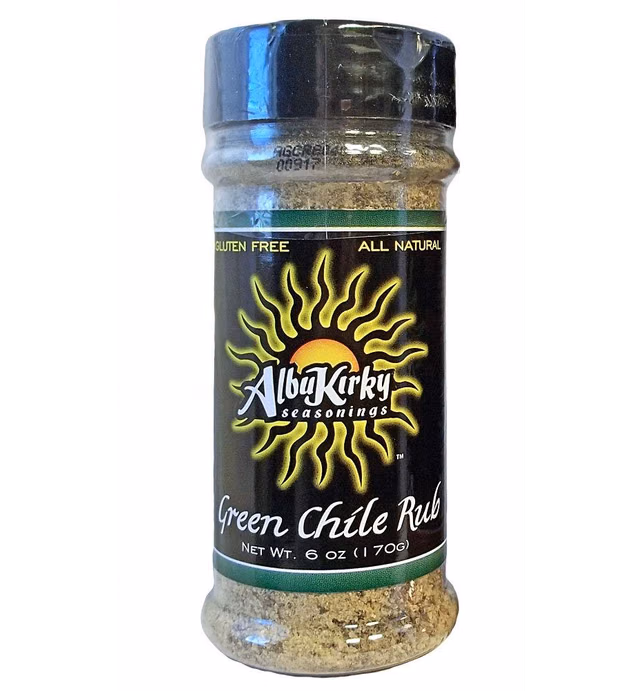 AlbuKirky Seasonings Green Chile Rub - Made with Hatch Green Chile - Gluten Free, No MSG - 6 Ounce