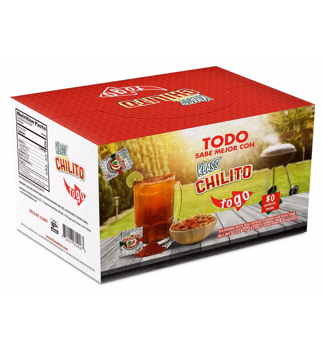 Klass Chilito, Chile - Lime Flavored - Mexican Seasoning Blend Mix, 11.2 Oz Pack Of Sachets (80 On-The-Go Sachets) Gluten Free & Sugar Free - With a Flavorful Heat!