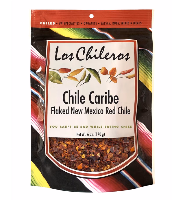 Los Chileros New Mexico Crushed Chile Caribe, Red, 6 Ounce