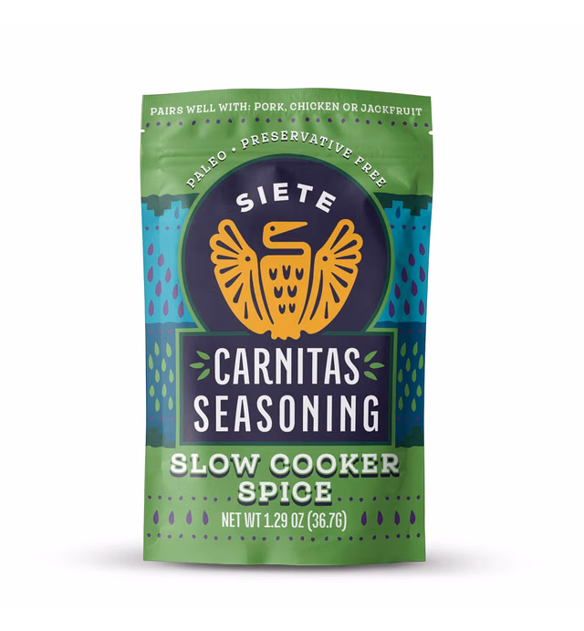 Siete Carnitas Seasoning Mix | Slow Cooker Spices | Gluten Free | Vegan | Paleo | Preservative Free (6 Packets) 42 Servings