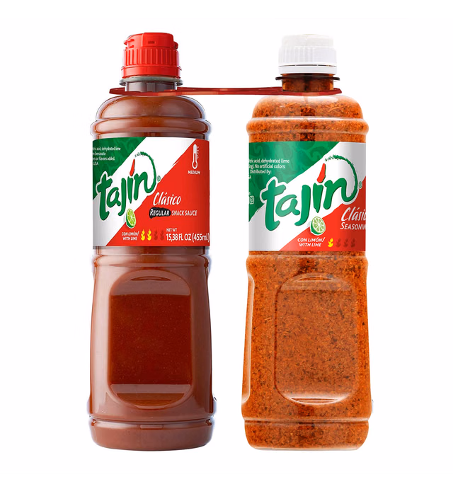 Tajín Clásico Seasoning 14oz and Mild Hot Sauce 15.38oz Bundle (Pack of 2)