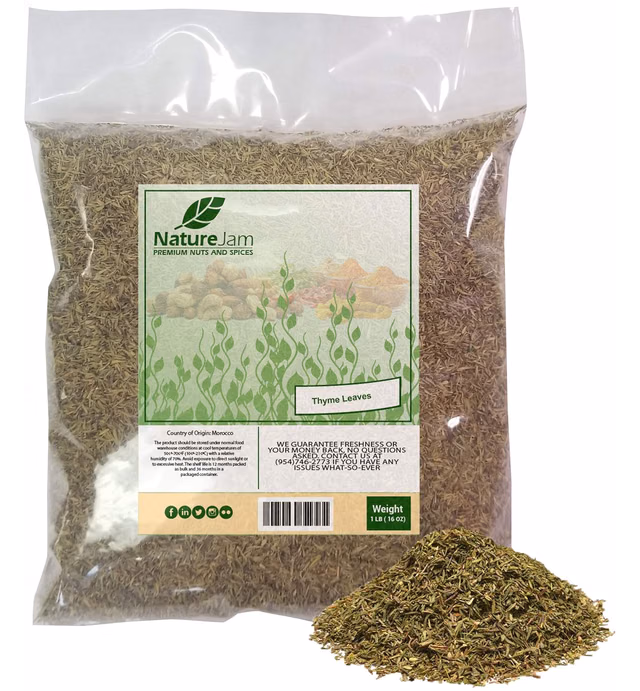 Moroccan Thyme Leaves 1 Pound Bulk Bag-Heat Sealed for Freshness