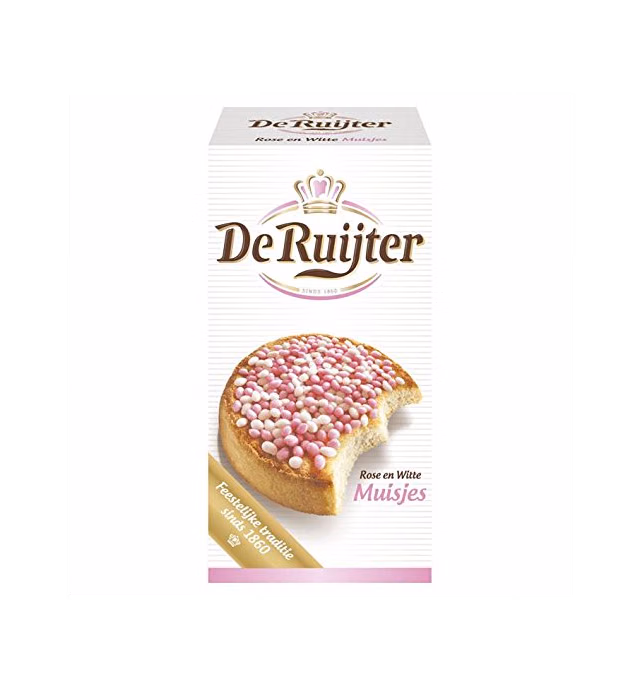 De Ruijter Anise Sprinkles (Muisjes), Pink & White, 280 Gr (9.9 Oz), 1 Box