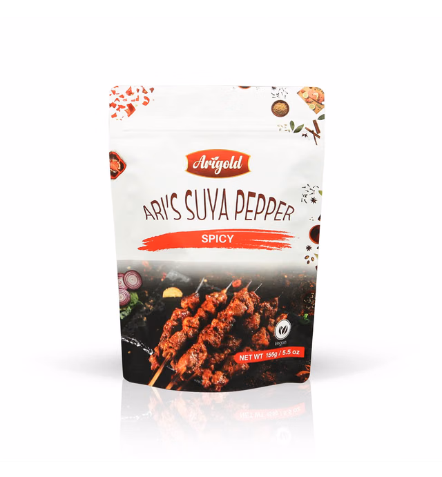Ari's Suya Pepper - Nigerian Spicy Suya Spice, African suya seasoning powder, grilled steak seasoning blend sweet flavor, spicy powder, grilled steak seasoning blend 5.5 oz. (Original spice)