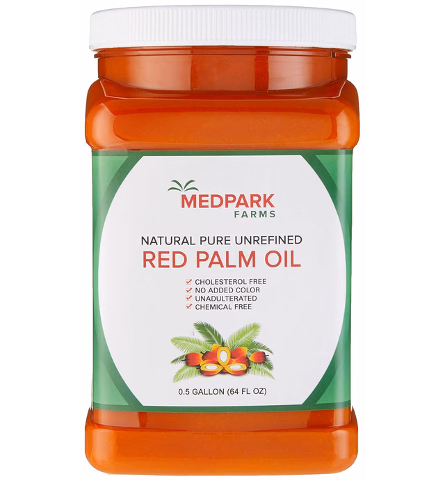 Medpark Farms Africa Red Palm Oil (0.5 Gallon/2 Liters/64 Fl Oz) 100% Pure/Natural/Unrefined (PET-BPA FREE Container)
