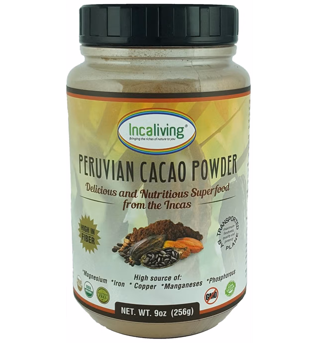 Peruvian Raw Cacao Powder by Incaliving | 100% USDA Organic vegan Inca Superfood