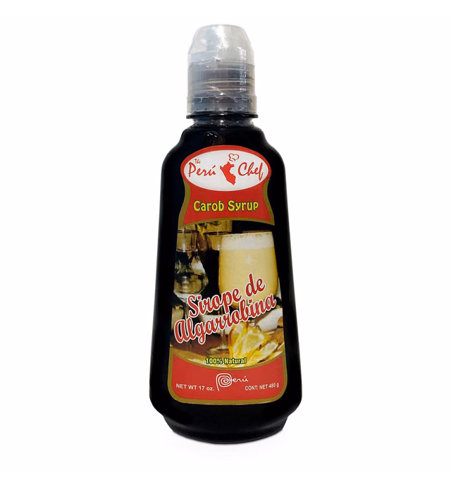 17 oz Bottle Peru Chef Carob Syrup / Sirope de Algarrobina 100% Natural
