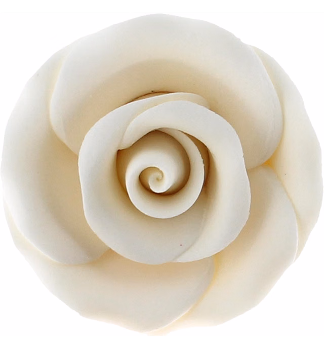 Global Sugar Art Rose Premium White, Unwired, Medium Sugar Flowers, 16 Count by Chef Alan Tetreault