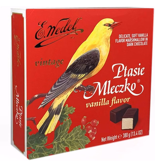 Ptasie Mleczko Chocolate Covered Vanilla Marshmallow 13.4 Oz (Pack of 2)