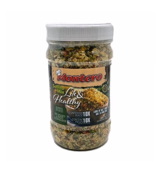 Montero Sofrito Mix 3.5oz - Dry Veggies & Spices Cooking Base - Salt & MSG Free - Natural Ingredients - Lite & Healthy (Made in Puerto Rico), 3.5 Ounce (Pack of 1)