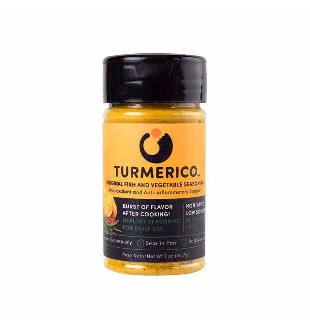 Turmerico Original Fish and Vegetable Seasoning for Daily Use, Low Sodium, Non-Spicy, Provides Anti-Oxidant and Anti-Inflammatory Support, Turmeric Based
