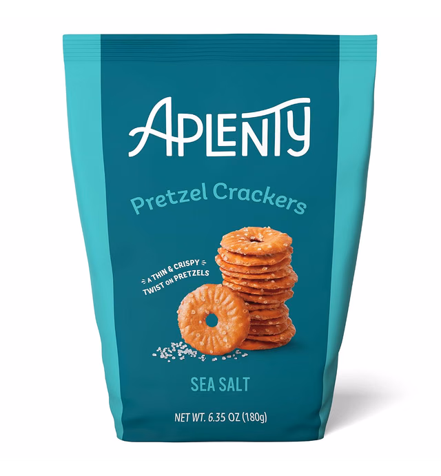 Amazon Brand - Aplenty, Sea Salt Pretzel Crackers, 6.35 oz