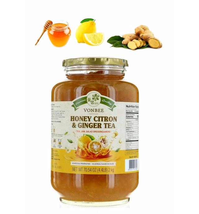 Vonbee Honey Ginger Citron Tea (Family Size 70.54 Oz 4.4 Lbs ) Product of Korea 2.2 lb (1 kg)