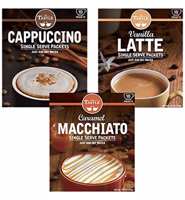 Cafe Tastle Cappuccino, Vanilla Latte, Caramel Macchiato, 30 Piece Assortment