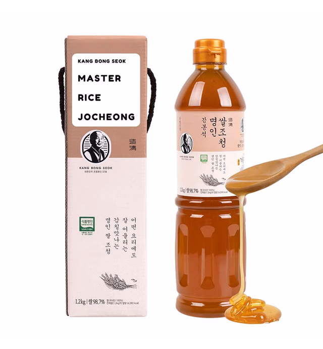 KANG BONG SEOK, Master Rice Jocheong I Korea Food Master I Sugar Free Sweetener I Rice Syrup I Grain Syrup I Barley Malt Syrup I Cooking Sauce Seasoning I Pancake Syrup I 42 Oz.