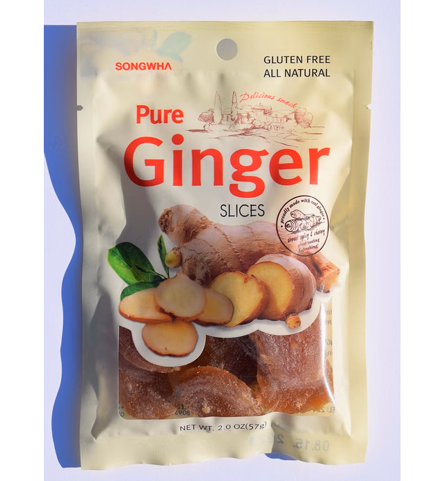 Ginger Slices (Pack of 3) Made in Korea No Preservatives (No Sulfur Dioxide)