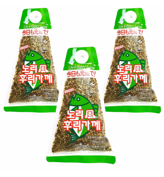 Japanese Rice Seasoning Nori Komi Furikake, Umami Flavor with Seaweed Flakes, Onigiri Rice Balls, Soup, and use for all purpose 1.76oz Pack of 3