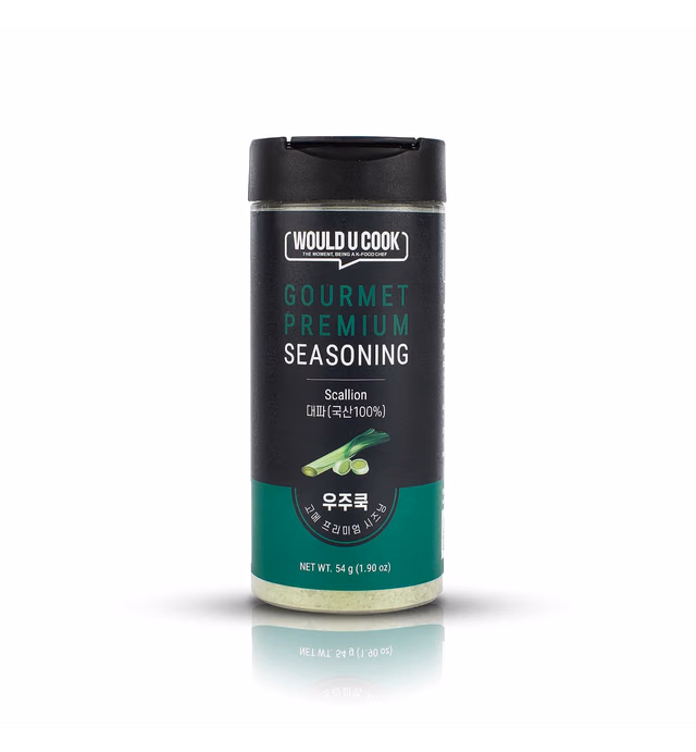 WOULD U COOK GOURMET PREMIUM SEASONING Scallion Granules (54g/1.90oz), Taste of Korea, Vegan, Magic Powder, Green Onion
