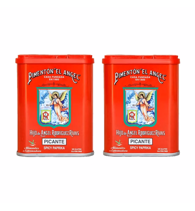 El Angel Smoked Hot Paprika Powder, Pimenton Picante from Spain, 2.6 Ounce Tin (2 Pack)