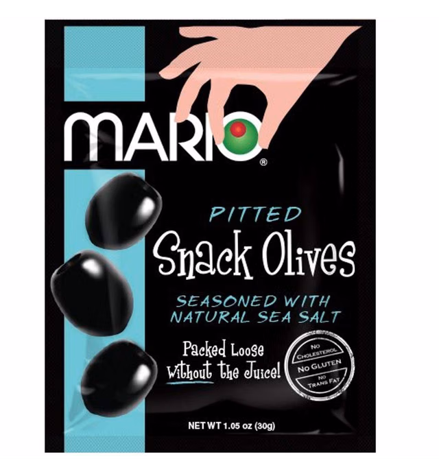 Mario Camacho Brineless Pouch Olives, Natural Sea Salt Ripes, 1.05 Ounce (Pack of 12)