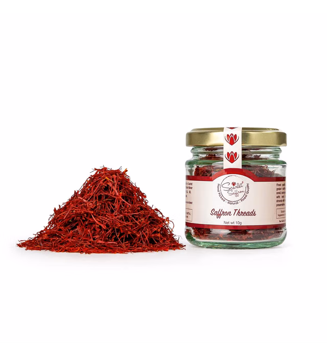 Scarlet Saffron, Finest Pure Premium All Red Spanish Saffron Threads, Grade A+, Highest Grade Saffron for Tea, Paella, Rice, Desserts, No Artificial, No Preservatives (10 Grams | 0.35 Ounce)