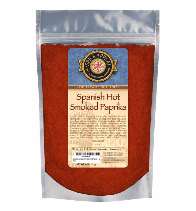 Spice Appeal Spanish Hot Smoked Paprika in resealable stay fresh pouch 4 oz…