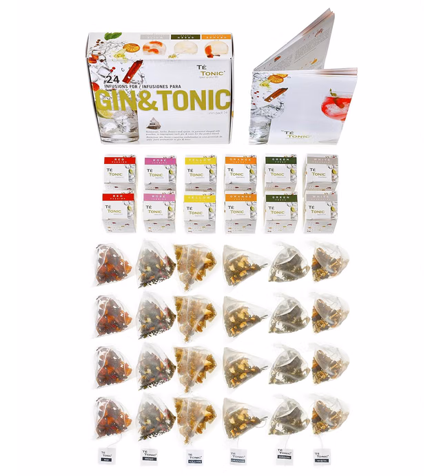 Te Tonic – Gin Lovers Gift Box – 24 Gin Tonic Infusions Tea Bags - Cocktail Infusion Kit For Bars/Restaurants And Hotels – Ideal Gin Mixers Gift Box
