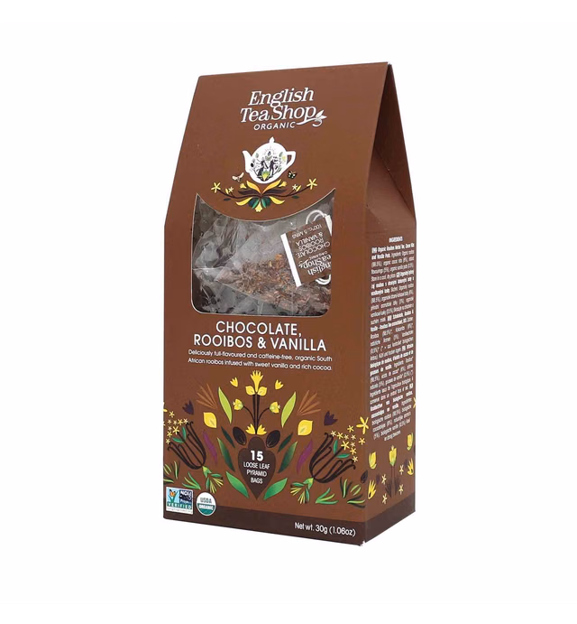 English Tea Shop Organic Chocolate, Rooibos & Vanilla Loose Leaf - 15 Loose Leaf Tea, 30g