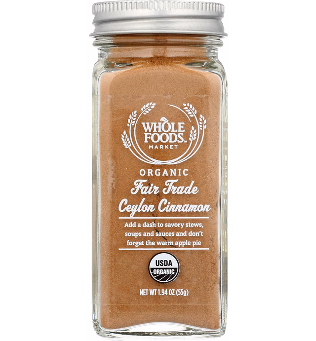 Whole Foods Market, Organic Fair Trade Ceylon Cinnamon, 1.94 oz