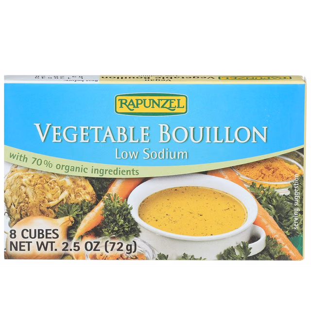 Rapunzel Pure Vegan Vegetable Bouillon, No Salt Added, 8 Cubes,2.5 Ounce (Pack of 6)