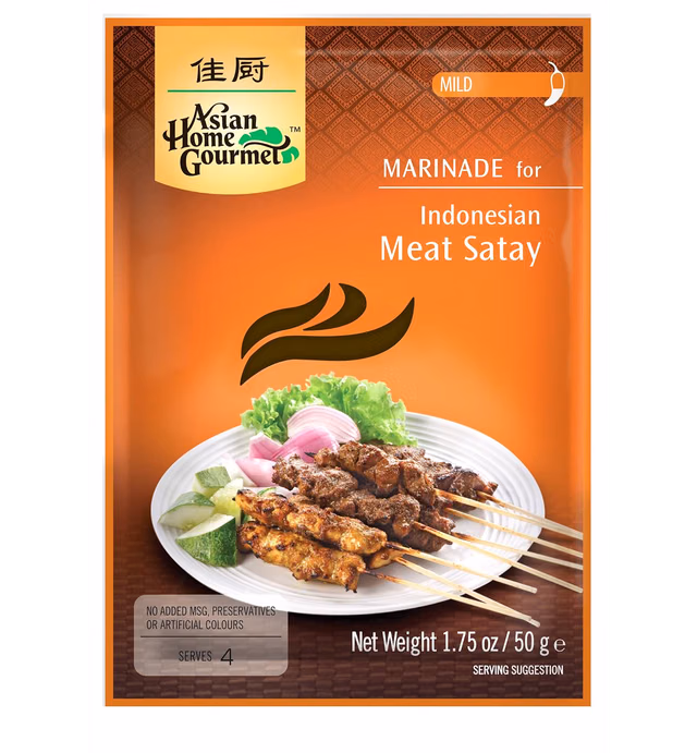 Asian Home Gourmet Indonesian Satay (Mild), 1.75-Ounce Packages (Pack of 3)
