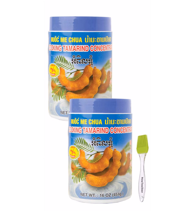 Dragonfly Tamarind Concentrate, 16-ounce (2 Pack ) Bundle with PrimeTime Direct Silicone Basting Brush in a PTD Sealed Bag