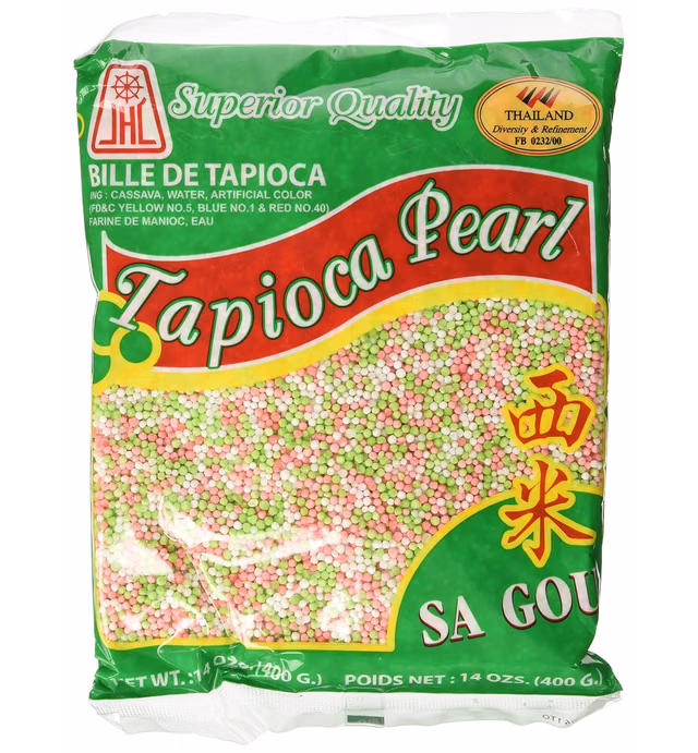 Tapioca Pearls, Tapioca Balls, Tapioca Pearls Small 14 Oz. Bags, Made From Cassava, Gluten-free (3 Pack) (Rainbow)