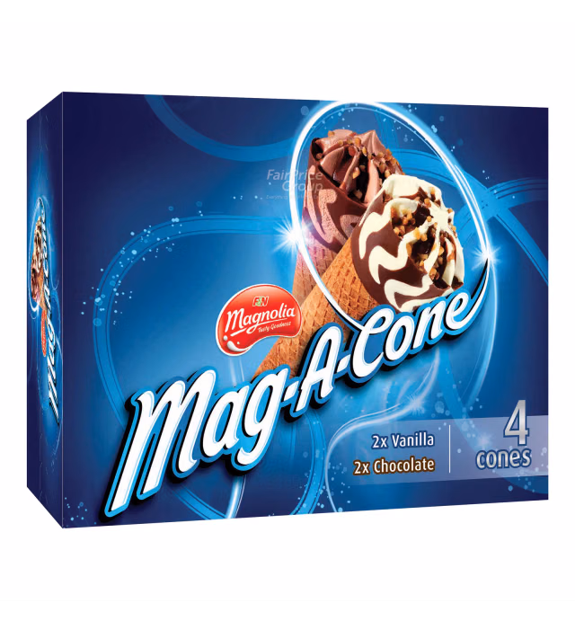 F & N Magnolia Mag-A-Cone Ice Cream - Vanilla & Chocolate