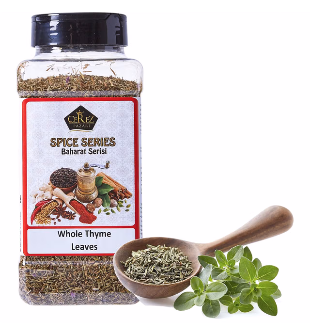 Cerez Pazari Dried Thyme Whole Leaves 6.35 oz Premium Grade,%100 Natural, Freshly Packed, Non-GMO, Gluten Free, No Preservatives