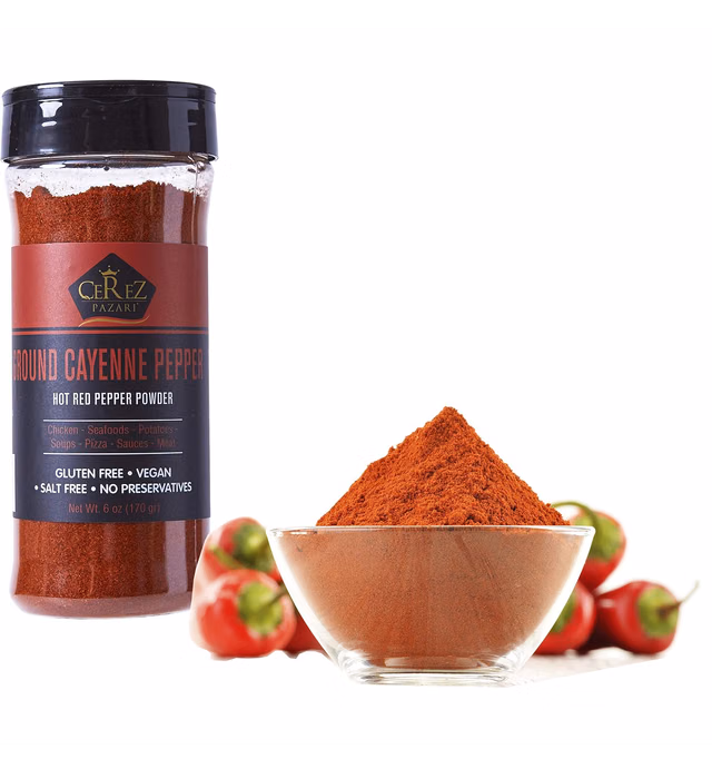 Cerez Pazari Ground Cayenne Pepper Powder 6 oz, Red Pepper Powder,%100 Natural, Freshly Packed, Gluten Free