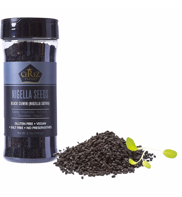 Cerez Pazari Nigella Seeds, Black Cumin Seeds (Nigella Sativa) 6.7 oz Premium Grade,%100 Natural, Freshly Packed, Non-GMO, Gluten Free, No Preservatives