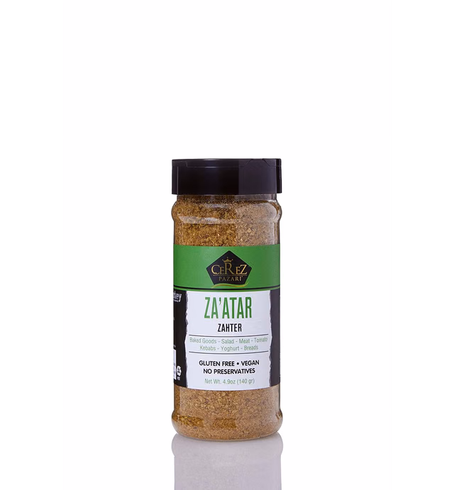 Cerez Pazari Zaatar Mediterranean Seasoning 4.9 oz (Zaatar/Zatar/Zahtar) Premium Grade,%100 Natural, Freshly Packed, Non-GMO, Gluten Free, No Preservatives