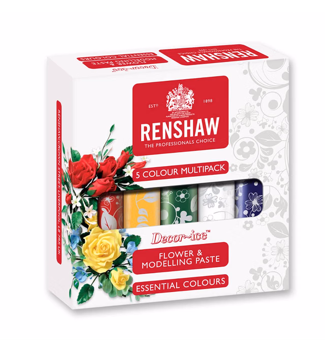 Renshaw FLOWER & MODELLLING PASTE Ready To Roll Icing Multi Coloured 5 X 100 g