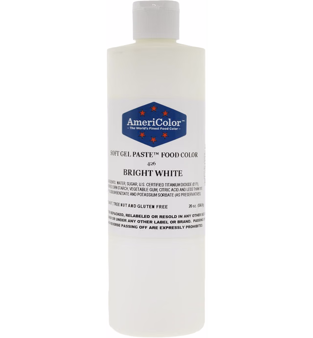 Food Coloring AmeriColor - Bright White Soft Gel Paste, 20 Ounce