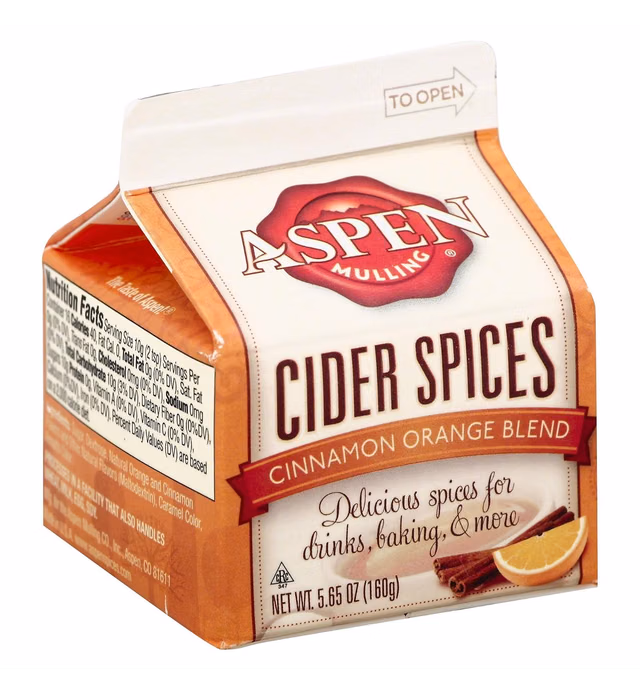 Aspen Mulling Cider Spices, Cinnamon Orange Blend, 5.65-Ounce Carton (Pack of 9)