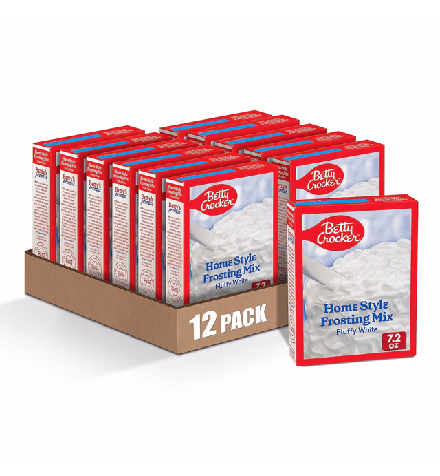 Betty Crocker Fat Free White Frosting Mix, 7.2 oz (Pack of 12)