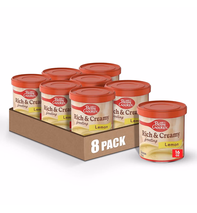 Betty Crocker Gluten Free Rich and Creamy Lemon Frosting, 16 oz. (Pack of 8)