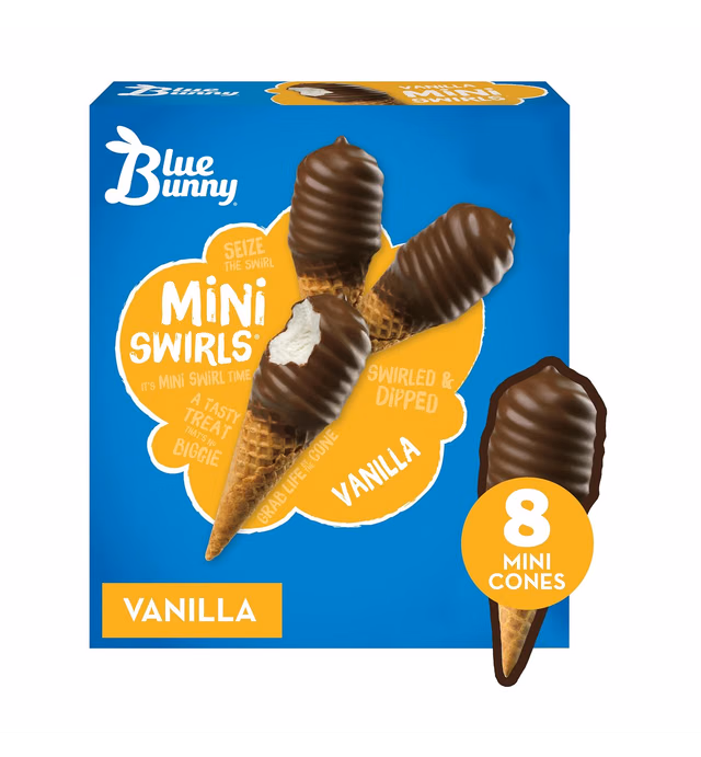 Blue Bunny Mini Swirls Vanilla Cones