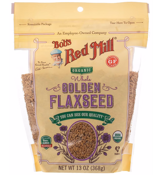 Bob's Red Mill Resealable Organic Whole Golden Flaxseed, 13 Ounce (Pack of 1)